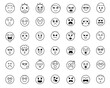 © Maru - Collection of Hand Drawn Outline Emoticons Expressing Various Emotions and Feelings emoji face