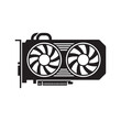 © Journey - Graphics Card Icon Vector. GPU video adapter symbol. Computer gaming hardware component illustration isolated on white background.
