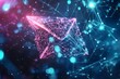 © porosh - Modern digital envelope floating in virtual network high resolution picture