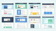 © oriol - Illustration of modern flat design web page layouts displayed in browser windows, ideal for responsive user interface development and technology concepts