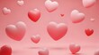 © gus.aridwipa - Pattern of scattered 3D hearts with soft lighting on pink backdrop