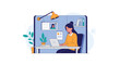 © Kutub - Productive young woman focused on her laptop while working remotely in a stylish and organized home office setup.