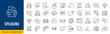 © iiierlok_xolms - Speaking web icon in line style. Chat, speech bubble, talking, point, chat, support, message, phone, globe, call, info collection. Editable stroke. Vector illustration.
