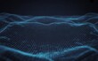 © MSTTAHOMINAKHAN - Abstract digital data wave background with glowing mesh blue network dots and tech logo