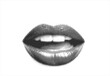 © mitay20 - female mouth with lips and teeth isolated on white background retro grunge halftone collage element for mixed media vintage dotted texture cutout pop art trendy object