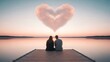 © Baby - Couple sitting on dock with heart shaped cloud