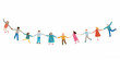 © Ranajit - A diverse group of people connected in a colorful human chain illustration