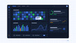 © Антон Сальников - Dashboard display shows data visualizations and analytics tools on a digital interface for analysis in a workspace setting