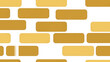 © rajo - An abstract illustration with stylized, rounded rectangles resembling a brick wall. The color palette includes various shades of gold and tan against a bright white backdrop