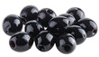 © Muhammad - Close-up of a pile of pitted, glossy black olives with a transparent background