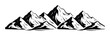 © Vectory Icons - Black and white stylized mountain range with sharp peaks and deep shadows summit rock