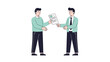 © Tivani - Two businessmen exchanging documents, collaboration, partnership, meeting, teamwork, agreement