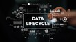 © InfiniteFlow - Data Lifecycle Concept with Graphs, Icons, and Digital Visuals Representing Data Management Strategy. Asymptotic smart data analytic.