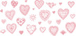 © Somjai King - Hand drawn doodle hearts for seamless patter, banner,background and other design elememnt.Happy valentine or wedding concept. Vector illustration.