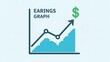 © Ha - Earnings Graph Showing Financial Growth Trend.