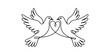 © Bobita - Continuous line art illustration of two doves forming a heart shape, symbolizing peace and love Vector, illustration