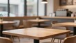 © Suparto - Empty wood table interior mall dining food cafe background with soft blur