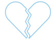 © みずもり - 心の傷や悲しみ・失恋や破局をイメージした中央で二つに割れたハート・ブロークンハートアイコン