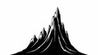 © Sumaiya - Dramatic black and white illustration of jagged mountain peaks reaching towards the sky.