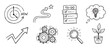 © Mr. Stocker - Set of hand-drawn business icons representing productivity, growth, ideas, and planning in a simple black and white doodle style for conceptual presentations and infographics