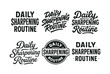 © Влада Яковенко - Lettering Style Grid. Daily sharpening routine. Set lettering. harmonious lettering variations of the same emblematic concept (Chalkboard textured style,