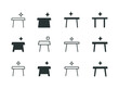 © Coosh448 - Minimalist Logo Collection. Minimalist lifestyle and decluttering trends. Icon set. Set Logo of minimalist lifestyle and decluttering trends: clean surface
