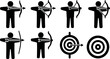 © Julia - Geometric minimal silhouettes of precise archery equipment and poses adopted by archers make up this collection