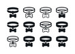 © Настя Шевчук - Dog Logo Variations. Dog. Icon set. Set Logo of Dog: dog collar with bone-shaped tag. harmonious logo variations of the same emblematic concept, each with