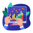 © SmashingStocks - A flat style illustration showing chart analysis