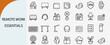 © rayzign - remote work essentials and home office productivity outline icons set