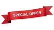 © Rehayet Hossen S. - Special offer red ribbon banner isolated on transparent background for promotions and sales, high quality special offer png photo