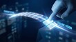 © Umer - Hand selecting future vision over current state with glowing blue interface