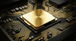 © sxcd - Gold Computer Processor Chip on Circuit Board with Microchips