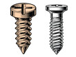 © ab-anti - Vintage Wood Screw Engraving Illustration Isolated on White