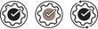 © MDParveg - Quality Assurance Multiple Style Icon Design Vector - gear with a checkmark inside