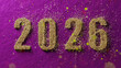© lotus_studio - Glittery Gold Numbers 2026 On Deep Purple Background For Celebration And New Year Concept