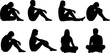 © MD Anas - Set of silhouettes representing depressed people sitting alone feeling lonely sad stressed frustrated in grief and despair for mental health