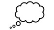 © muhammad - Minimal thought bubble icon representing idea thinking imagination brainstorming and creative concept in black outline vector style isolated on white background