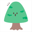 © uo7 - Cute Hand-Drawn Surprised Tree Character with Shocked Expression Vector Illustration