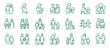 © Bushra - Family and parenting line icon set. Vector pictograms of couples, single parents, children, elderly, baby, newborn, teenager thin linear illustration.