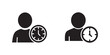© Sjn - User profile and time icon set, activity tracking and time management vector illustration