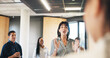 © Flash25/peopleimages.com - Discussion, workshop or corporate trainer with staff in circle, ice breaker activity or explanation. Skill development, employees or woman talk at business expo, professional support or team building