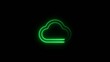 © Honest_boy - Neon green glowing cloud with smooth outline on dark Generate title without using the word 'Title:' before it. background showing data storage concept