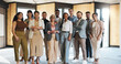 © Flash25/peopleimages.com - Portrait, team and smile with business people at conference for workshop, training seminar and mission. About us, upskill convention and synergy with group of employees in agency for solidarity