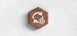 © sh99 - Recycling und Kreislaufwirtschaft Header Symbol auf Holz Sechseck