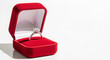 © julijadmi - Elegant diamond engagement ring displayed in a luxurious red velvet box, symbolizing love and commitment for Valentine's Day celebrations