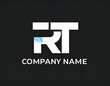 © kang - A bold, stylized logo on a dark backdrop. The design utilizes a stylized initial 'RT' in white. A subtle blue element adds interest