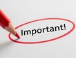 © JPG & PNG Collection - Red Pencil Circling the Word Important on White Paper, Emphasis, Priority and Highlight Concept Illustration