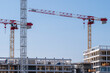 © yaqui_villegas - Wide panoramic construction site complex with tower crane and building development showing architecture urban engineering infrastructure property project