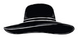 © BrainStorm - Bold wide brim sun hat silhouette with unique textured lines ideal for summer apparel advertisements and casual vacation resort style graphics.